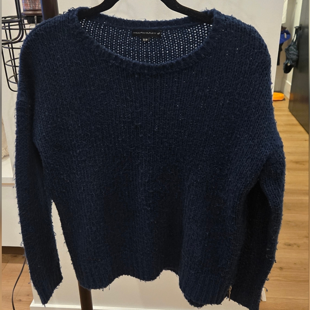 William Rast Deep Blue Crew Neck Sweater